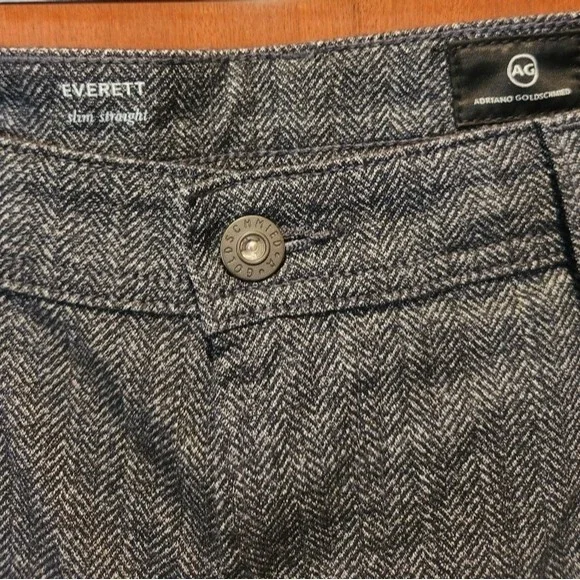 AG Adriano Goldschmied Everett Slim Straight Herringbone Pant W36 L34 NWT - Picture 3 of 11